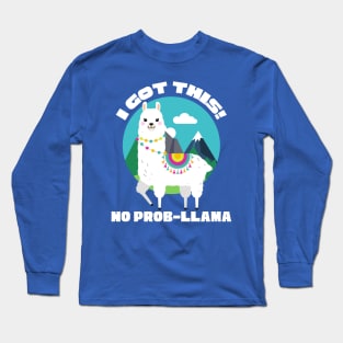 I Got This No Prob Llama Funny Vintage No Problem Long Sleeve T-Shirt